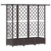 Magasított ágy trellis-szel és tetővel barna 164 x 40 x 123 cm
