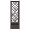 Magasított ágy trellis-szel és tetővel barna 164 x 40 x 123 cm