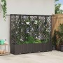 Magasított ágy trellis-szel és tetővel barna 202 x 40 x 138 cm