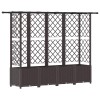 Magasított ágy trellis-szel és tetővel barna 202 x 40 x 138 cm