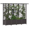 Magasított ágy trellis-szel és tetővel barna 202 x 40 x 138 cm