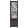 Magasított ágy trellis-szel és tetővel barna 202 x 40 x 138 cm