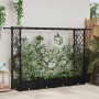 Magasított ágy trellis-szel és tetővel fekete 203 x 40 x 123 cm