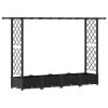 Magasított ágy trellis-szel és tetővel fekete 203 x 40 x 123 cm