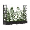 Magasított ágy trellis-szel és tetővel fekete 203 x 40 x 123 cm