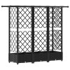 Magasított ágy trellis-szel és tetővel fekete 164 x 40 x 123 cm