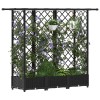Magasított ágy trellis-szel és tetővel fekete 164 x 40 x 123 cm