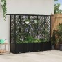 Magasított ágy trellis-szel és tetővel fekete 202 x 40 x 138 cm