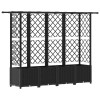 Magasított ágy trellis-szel és tetővel fekete 202 x 40 x 138 cm