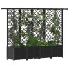 Magasított ágy trellis-szel és tetővel fekete 202 x 40 x 138 cm