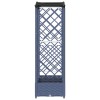 Magasított ágy trellis-szel és tetővel szürke 169 x 40 x 125 cm