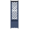 Magasított ágy trellis-szel és tetővel szürke 203 x 40 x 138 cm
