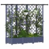 Magasított ágy trellis-szel és tetővel szürke 164 x 40 x 123 cm