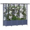 Magasított ágy trellis-szel és tetővel szürke 202 x 40 x 138 cm