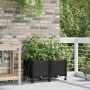 Kertivirágtartó öntözővel és kerekekkel 2 db fekete pp