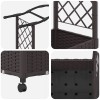 Magasított ágy trellis-szel és tetővel barna 124 x 40 x 129 cm
