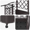 Magasított ágy trellis-szel és tetővel barna 124 x 40 x 129 cm