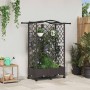 Magasított ágy trellis-szel és tetővel barna 124 x 40 x 129 cm