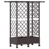 Magasított ágy trellis-szel és tetővel barna 124 x 40 x 127 cm