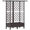 Magasított ágy trellis-szel és tetővel barna 124 x 40 x 127 cm