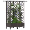 Magasított ágy trellis-szel és tetővel barna 124 x 40 x 127 cm