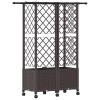 Magasított ágy trellis-szel és tetővel barna 124 x 40 x 142 cm