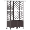 Magasított ágy trellis-szel és tetővel barna 124 x 40 x 142 cm