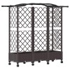 Magasított ágy trellis-szel és tetővel barna 163 x 40 x 129 cm