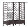 Magasított ágy trellis-szel és tetővel barna 164 x 40 x 127 cm