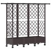 Magasított ágy trellis-szel és tetővel barna 164 x 40 x 127 cm