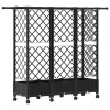 Magasított ágy trellis-szel és tetővel fekete 164 x 40 x 127 cm