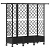 Magasított ágy trellis-szel és tetővel fekete 164 x 40 x 127 cm