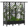Magasított ágy trellis-szel és tetővel fekete 164 x 40 x 127 cm