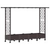 Magasított ágy trellis-szel és tetővel barna 203 x 40 x 127 cm