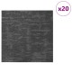 Szőnyegcsempe sötétszürke 50 x 50 cm 20 pcs pp és bitumen