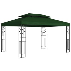 Pavilon 3,97 x 2,96 x 2,68 m zöld poliészter és acél