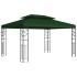 Pavilon 3,97 x 2,96 x 2,68 m zöld poliészter és acél