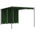 Pavilon 4 x 3 x 2,3 m zöld poliészter és acél