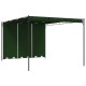 Pavilon 4 x 3 x 2,3 m zöld poliészter és acél