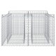 Gabion emelt ágy ezüst 100 x 100 x 60 cm horganyzott acél