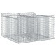 Gabion emelt ágy ezüst 100 x 100 x 60 cm horganyzott acél