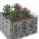 Gabion emelt ágy ezüst 100 x 100 x 60 cm horganyzott acél