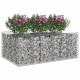 Gabion emelt ágy ezüst 150 x 100 x 60 cm horganyzott acél