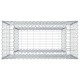 Gabion emelt ágy ezüst 50 x 100 x 100 cm horganyzott acél