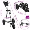 Golf kocsi fekete 95 x 60 x 130 cm vas