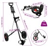 Golf kocsi fekete 66 x 65 x 112 cm vas
