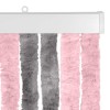 Rovar függöny chenille ezüstszürke és rózsaszín 56 x 200 cm