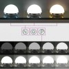 Led smink tükör fehér 44 x 10 x 53 cm üveg és acél
