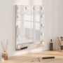Led smink tükör fehér 44 x 10 x 53 cm üveg és acél