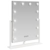 Led smink tükör fehér 44 x 10 x 53 cm üveg és acél